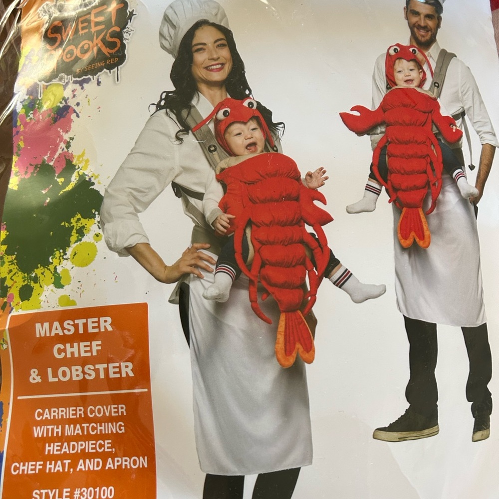 Lobster and chef Halloween costume